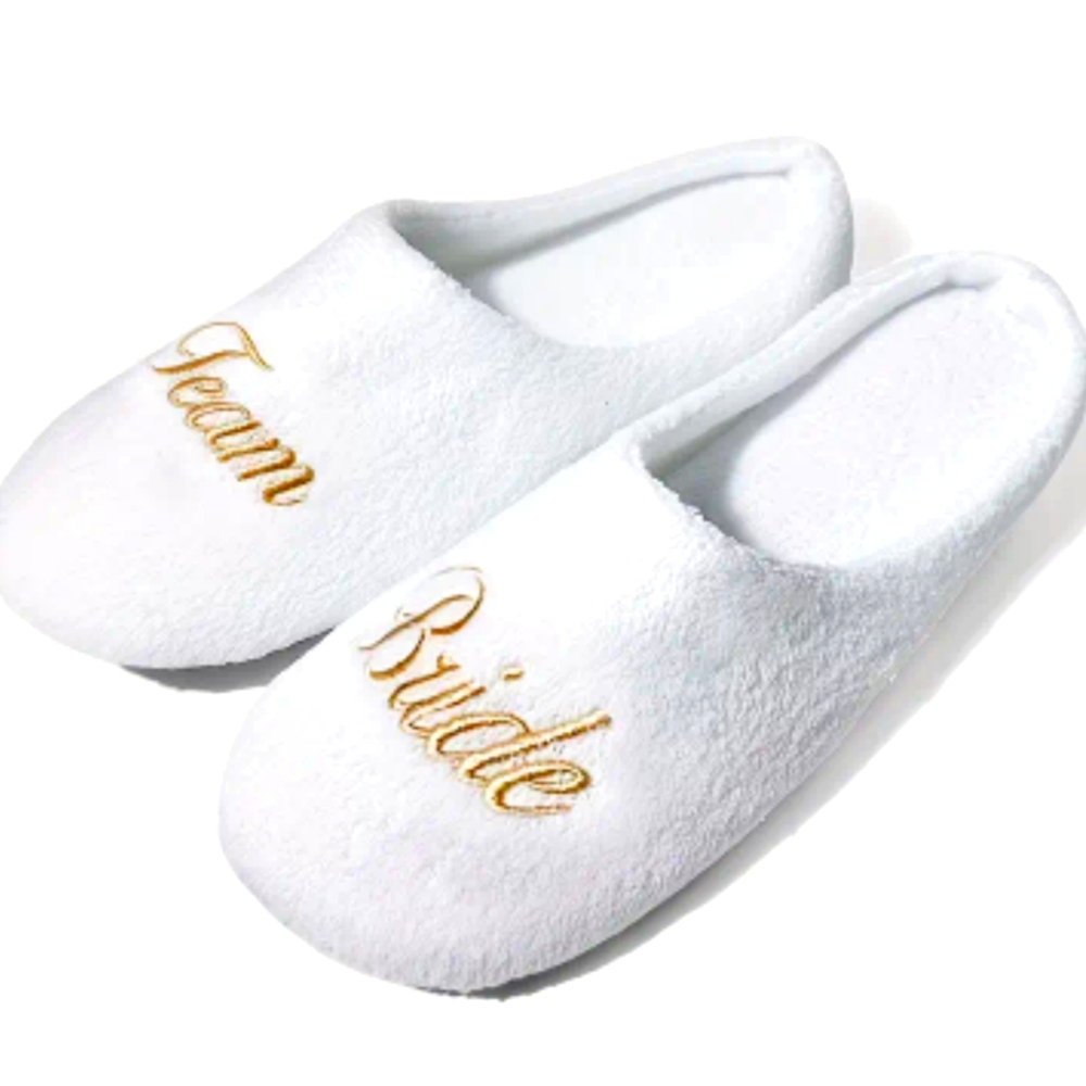 Nwt White Bride Slippers One Size